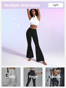 Lifespree 純色擴口運動褲 - 黑色 - 查看 4