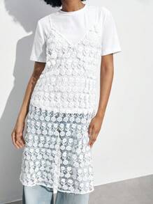 Maija 女款圓領休閒短袖T恤和細肩帶連衣裙套裝 - 軍綠色 - 查看 3