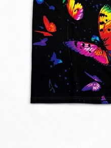 SHEIN LUNE 大码夏季蝴蝶和动物印花无袖连衣裙 - 彩色 - 查看 4