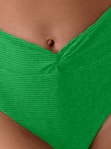Đáy bikini xoắn màu trơn đi biển mùa hè - màu xanh lá - Xem 5
