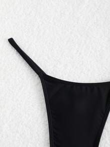 SHEIN Swim Women's Solid Color Simple Daily Swimwear Bottoms, 2pcs Summer - Multicolor - View 4