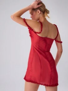 MUSERA Vestido mini con volantes de gasa, sexy y lindo para primavera y verano