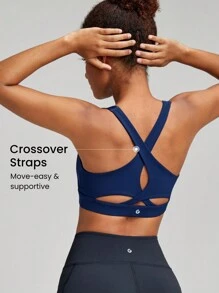GLOWMODE Square-Neck Sports Bra Medium Impact Jogging Gym Training Daily Quick Dry Moisture Wicking