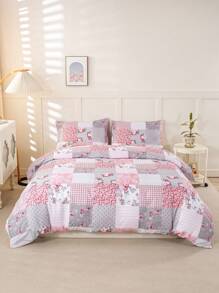 3pcs Floral Pattern Bedding Set (1 Duvet Cover And 2 Pillow Shams), Soft And Skin-Friendly, Suitable For All Seasons - Multicolor - View 1