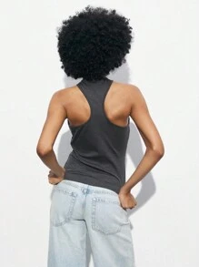 Maija 女士夏季休閒金屬裝飾綁頸上衣 - 灰色 - 查看 6