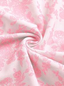 SHEIN MOD Floral Print Tie Shoulder Cami Top & Skirt