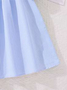 Sparklyn Tween Girl Casual Cute Academy Style Color Block Striped Patchwork Small Bag Dress - Multicolor - View 5