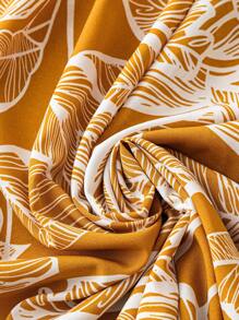 Soleia WYWH Resort Bãi biển nữ Nhiệt đới In hình lá Spaghetti dây đeo màu vàng Váy xoắn phía trước - Nhiều màu - Xem 5