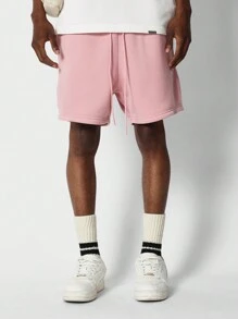 SUMWON Regular Fit Essential Drop Crotch Short - Baby Pink - View 2