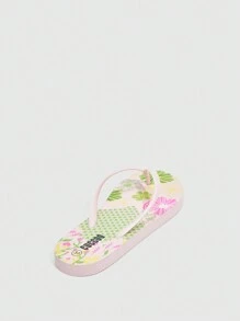 Grefit Women Fashionable Pink Printed Vacation Flip Flops Spring Shoes Spring Break Easter For Casual Beach Style - Baby Pink - View 4