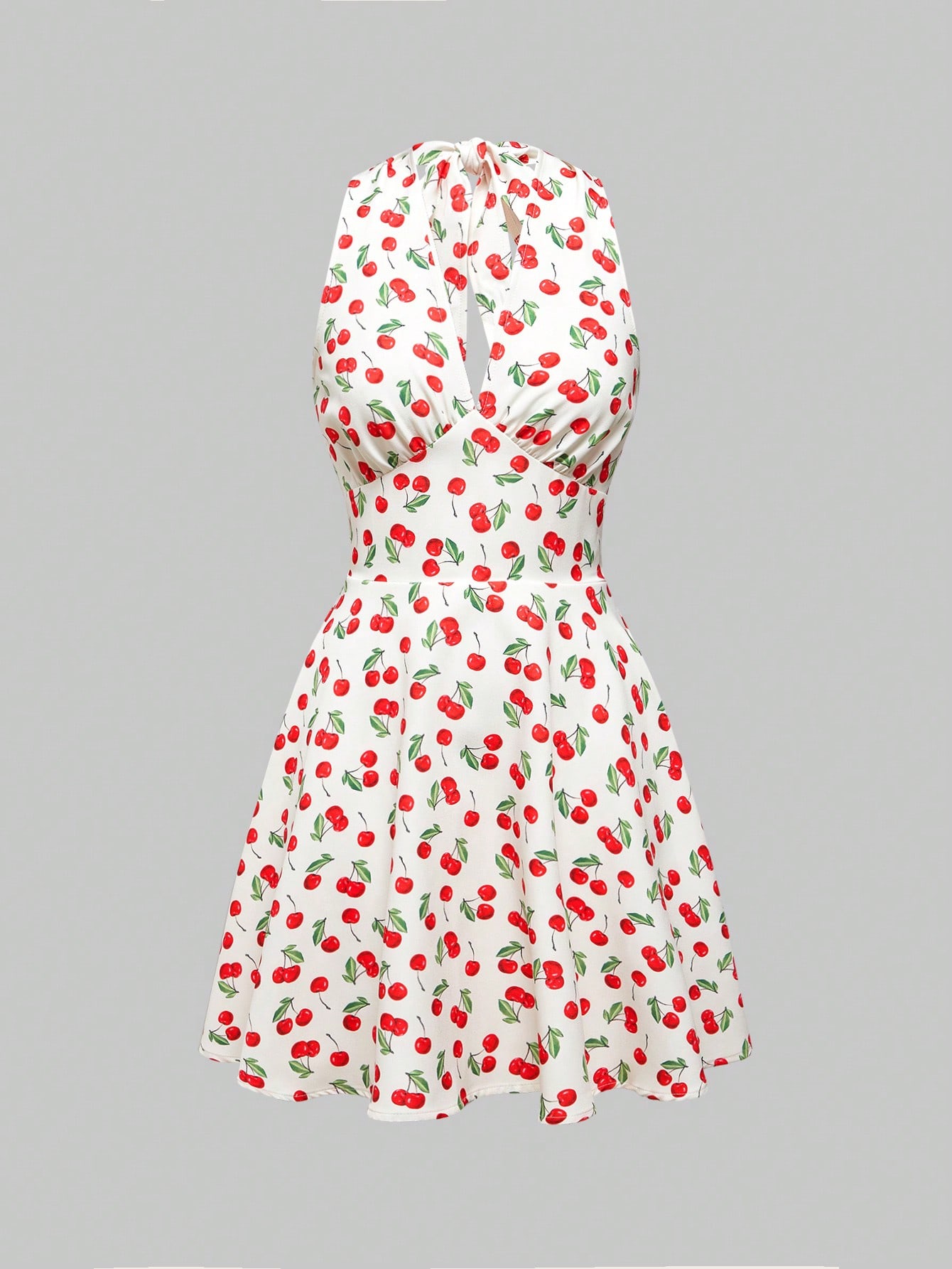 cherry print halter dress Pixie Multi Printed Halter Mini Dress