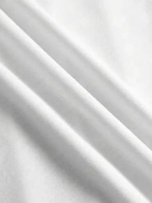 Manfinity Dauomo Áo thun nam dáng rộng mùa hè có in khẩu hiệu xe hơi, đường viền cổ tròn và thiết kế tay áo trễ vai - trắng - Xem 4