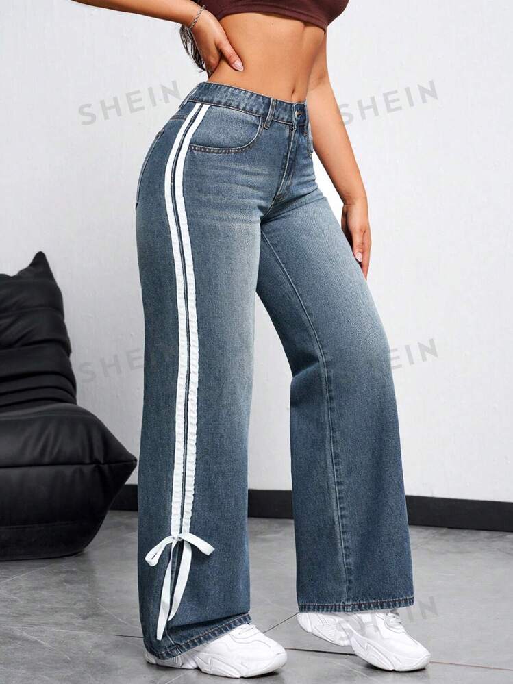 Jeans with the stripes on the side hotsell