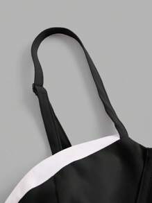 SHEIN ICON 素色緊身吊帶 - 黑色 - 查看 3