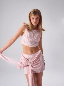 MUSERA Floral Sleeveless Crop Top Vacation Spring Summer