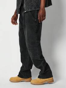 SUMWON Loose Fit Baggy Carpenter Jean - Black - View 2