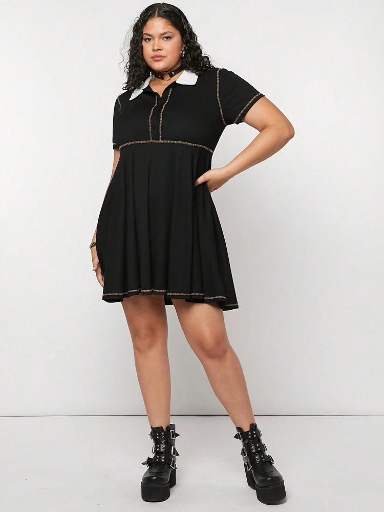 Vintage Plus Size Women's Summer Academy Dress