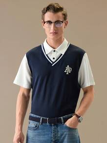 Manfinity VCAY Men's Stylish Short Sleeve Polo Shirt,Back To School - Multicolor - View 4