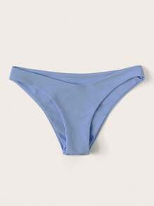 SHEIN Swim Women Bikini Bottoms Plain Casual - Biru - View 3