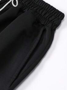 Men's Contrast Color Half-Zip Short Sleeve Polo Shirt And Shorts Set, Summer - Multicolor - View 8