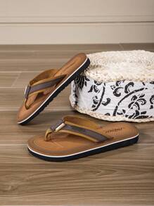 男孩夏季舒適時尚輕量型沙灘涼鞋 - 棕色 - 查看 1