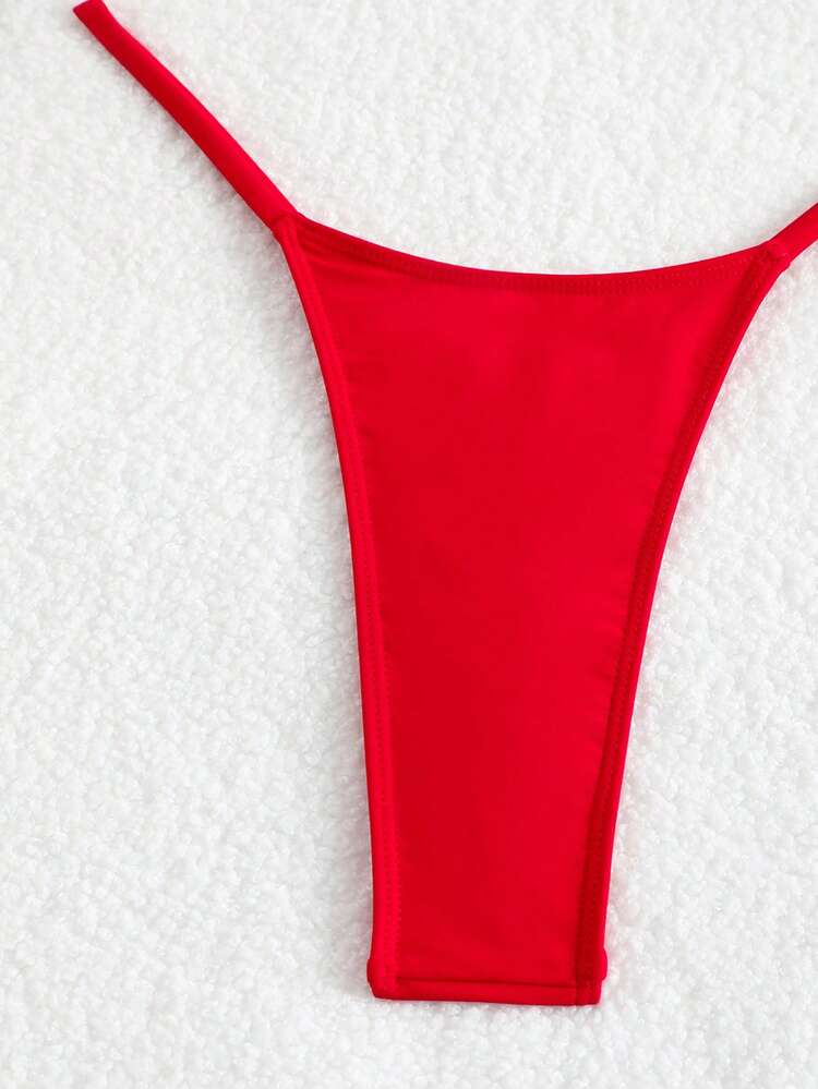 Women's Solid Color Simple Daily Swimwear Bottoms, 2pcs Summer