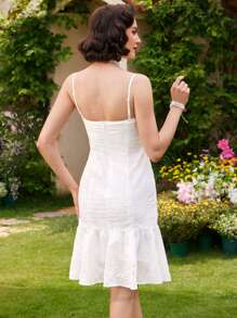 Vintamour Vintage And Elegant Women's Vacation Dress, Spring/Summer, Slimming Tie Strap White Mermaid Dress White Dresses Summer Dress Sexy Dress Beach Women Dresses Hawaiian Beach Women Outfits Long Women Dresses Cottagecore