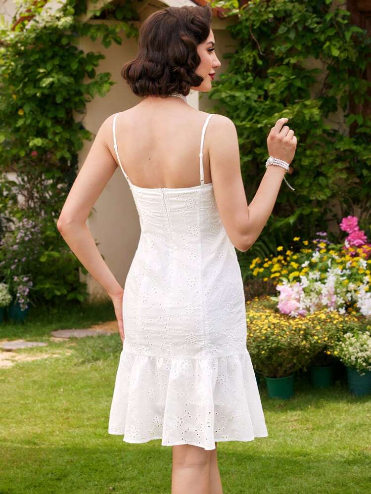 Vintage And Elegant Women's Vacation Dress, Spring/Summer, Slimming Tie Strap White Mermaid Dress White Dresses Summer Dress Sexy Dress Beach Women Dresses Hawaiian Beach Women Outfits Long Women Dresses Cottagecore