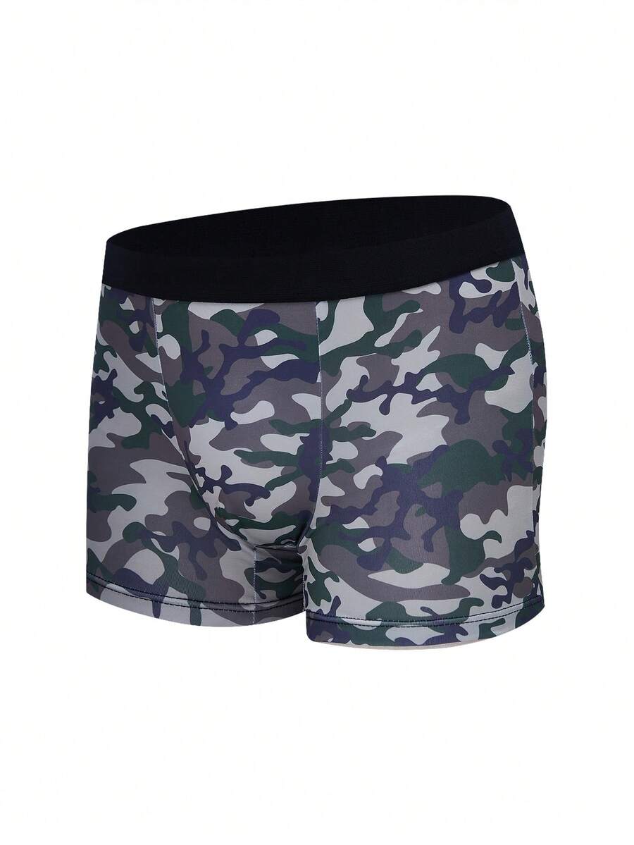 Men's Fashion Camouflage Pattern Boxer Briefs - Army Green - View 1