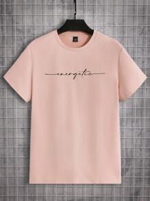 Manfinity Homme Men Size Chart Light Pink  Short-Sleeve T-Shirt - Pink - View 2