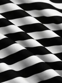 SHEIN EZwear 3 件套女士休闲条纹长袖修身 T 恤，适合春秋季节 - 彩色 - 查看 9