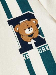 Cozy Pixies Baby Boy Cartoon Printed Short Sleeve Pullover Tops & Tapered Pants Set - Blue - View 4