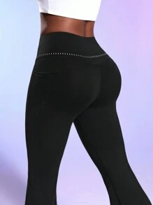 Lifespree 純色擴口運動褲 - 黑色 - 查看 6