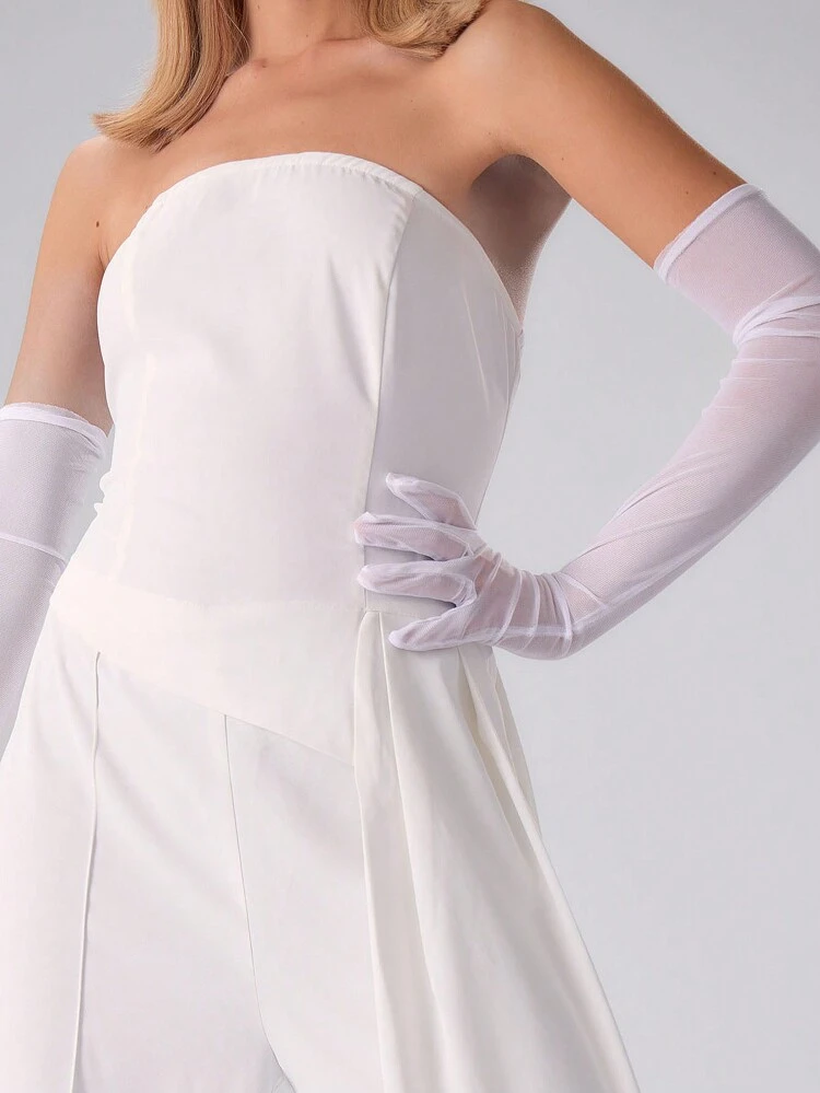 Woven Drape Side Wide Leg Jumpsuit Elegant Graduation Prom Wedding Guest Summer Spring Wedding Party Casual