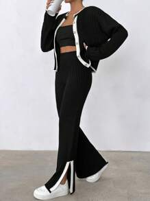 EURMUSE Black And White Casual Co-Ords Set - Black and White - View 4