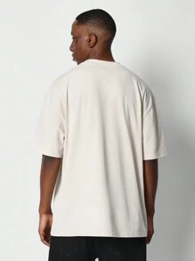 SUMWON Washed Tee With Front Graphic Print - Apricot - View 2