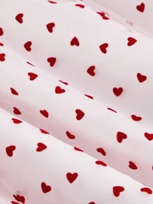 SHEIN MOD Vintage Romantic Heart Shaped Multi-Layered Mesh Ribbon Slim Fit Mini Dress Graduation Dresses Graduation - Red and White - View 4