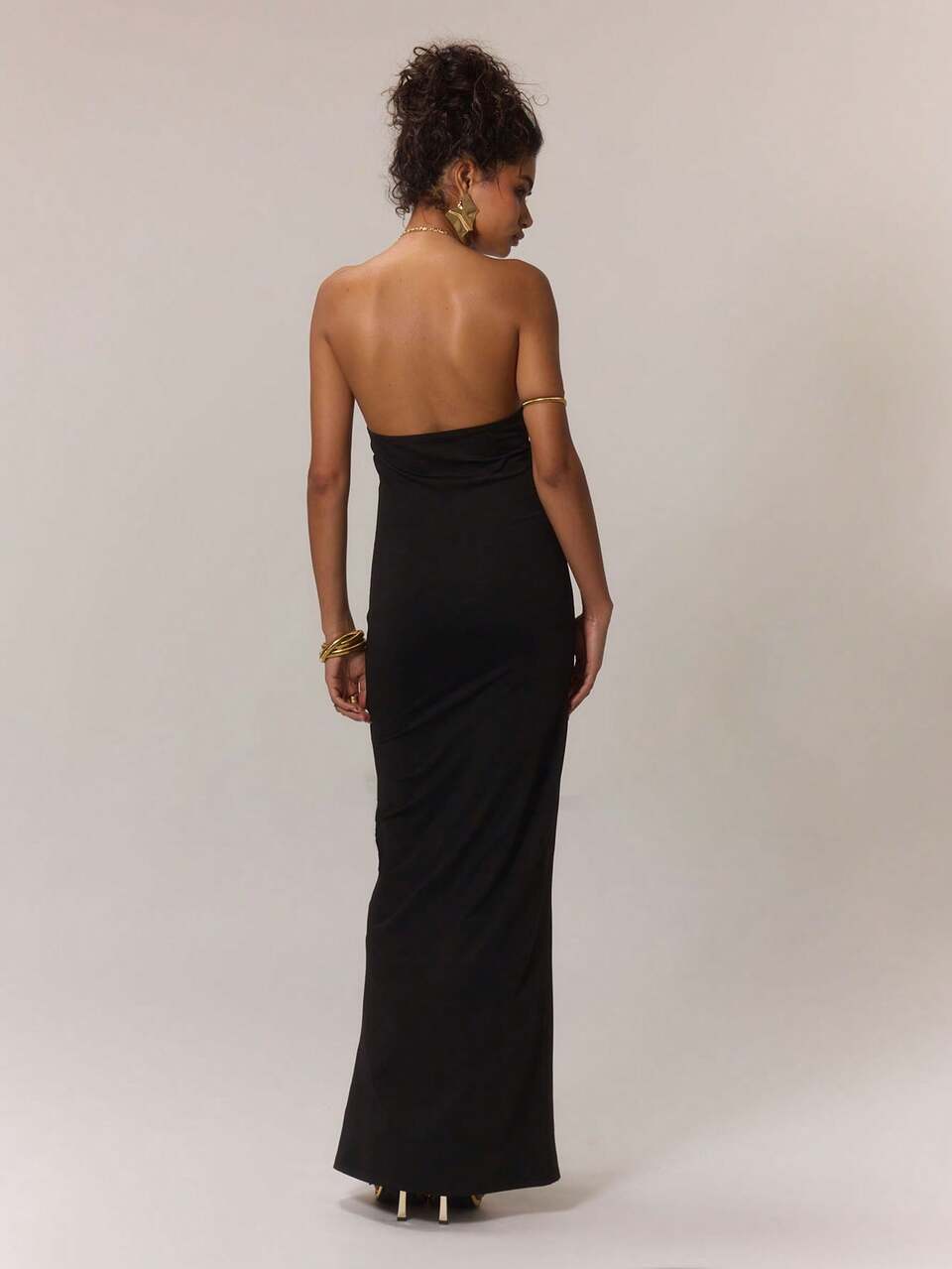 Chain Detail Maxi Dress, Spring 90's Elegant VacationIbiza Outfit, Holiday, Club Outfit Long Dress Graduation Prom