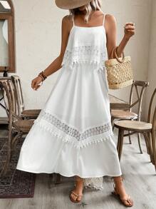 Breezaya 女士純色夏季假日背心裙 - 綠色 - 查看 4