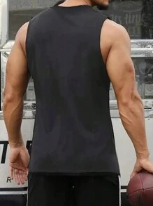 Men Summer Casual Letter Printed Tank Top