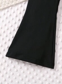 Genkimix Kids Young Girl Fashionable Commuting Casual Flared Pants - Black - View 4