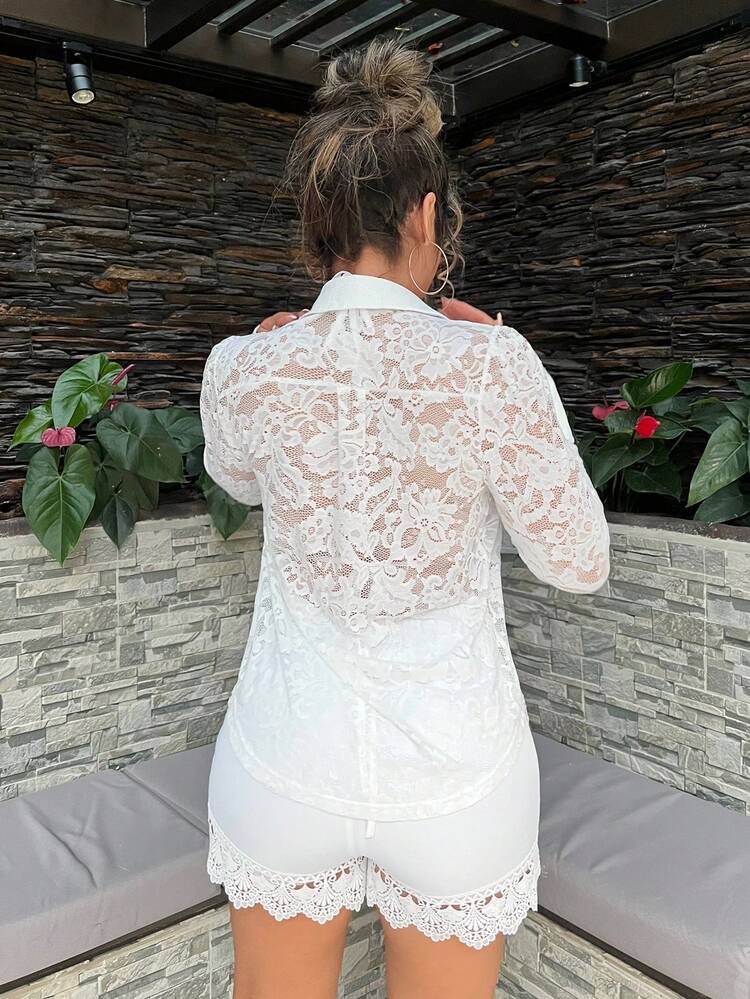 Summer Beach Vacation Lace Shirt