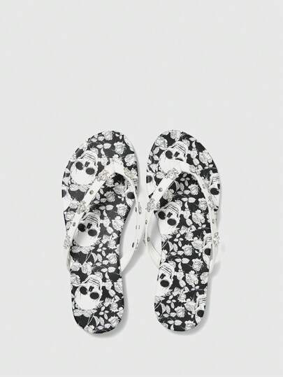 LOLITAGraphics Goth Tongs imprimées à bout ouvert pour porter en extérieur