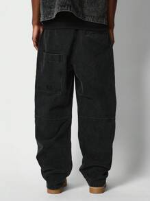 SUMWON Loose Fit Baggy Carpenter Jean - Black - View 4