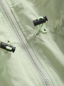 FRIFUL 女士夏季纯色拉链半开襟腰部抽绳双口袋休闲吊带连衣裙/复活节长裙 - 綠色 - 查看 7