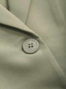 DAZY Ladies' Solid Color Short Sleeve Blazer And Knee-Length Skirt Suit - Green - View 8