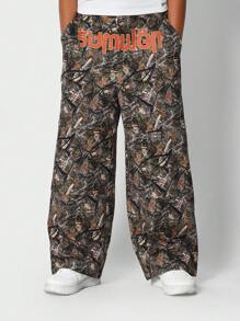 SUMWON Tween Girls Flare Fit Pant With All Over Print