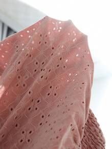 SHEIN Clasi Women's Summer Puff Sleeve Texture T-Shirt - Pink - View 5