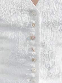 Maija Women Summer Casual Solid Textured Single-Breasted Suit Vest - Beige - View 9