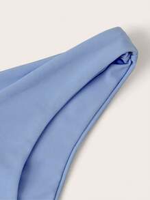 SHEIN Swim Women Bikini Bottoms Plain Casual - Biru - View 5